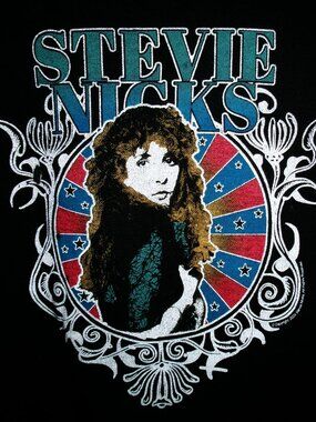 stevie nicks face & flowers near mint s 14 women long sleeve tee - fleetwood mac